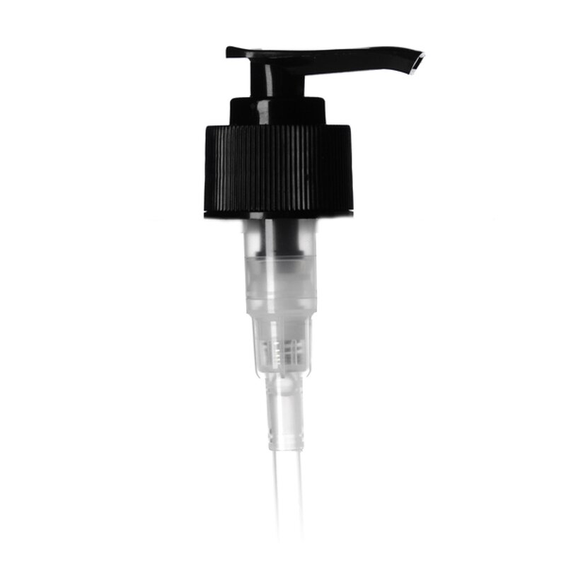Black PP Dispensing Pump Manufacturer - OEM/ODM Custom Black PP 28-410 Ribbed Skirt Down-lock Head Dispensing Pump