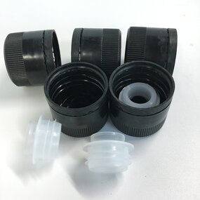 Black Plastic Tamper Evident Cap Factory - OEM/ODM Custom 31.5mm Black Plastic Tamper Evident Cap and Pourer for Olive