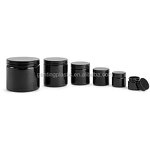Plastic Jars Manufacturer - OEM/ODM Custom 8 oz Frosted Black Polypro Straight Sided Jars with Deep Skirted Caps