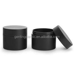 Plastic Jars Manufacturer - OEM/ODM Custom 8 oz Frosted Black Polypro Straight Sided Jars with Deep Skirted Caps