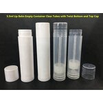 Lip Balm Empty Container Factory - OEM/ODM Custom 5g Lip Balm Empty Container Clear Tubes with Twist Bottom Top Lid