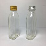 Mini Clear Glass Flask Bottle Factory - OEM/ODM Custom 25ml Mini Clear Glass Flask Bottle with Aluminum Cap