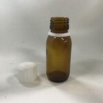 Amber Glass Syrup Bottle Factory - OEM/ODM Custom 60ml Amber Glass Syrup Bottle with White Temper Evident Screw Cap