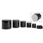 Plastic Jars Manufacturer - OEM/ODM Custom 8 oz Frosted Black Polypro Straight Sided Jars with Deep Skirted Caps