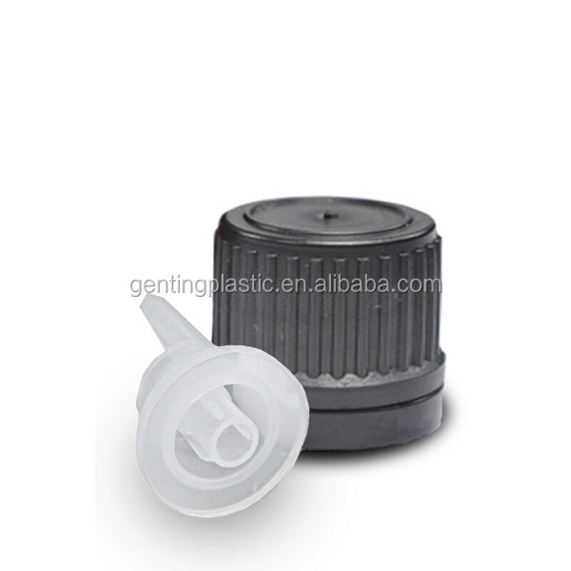 Tamper Evident Dropper Cap Factory - OEM/ODM Custom 18mm Black Tamper Evident Dropper Cap for Essential Oil Aromatherapy