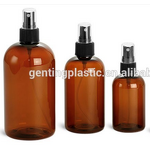 Amber PET Cosmetic Bottles Manufacturer - OEM/ODM Custom Amber PET Cosmetic Plastic Bottles with Black Fine Mist Sprayers