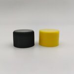 Plastic Cap with Induction Inner Seal Manufacturer - OEM/ODM Custom 24mm Black Ribbed Plastic Cap with Induction Inner Seal