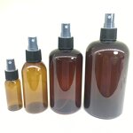 Amber PET Boston Rounds Factory - OEM/ODM Custom 8oz 16oz Amber PET Boston Rounds Plastic Bottles Black Disc Top Caps