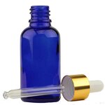 Glass Essential Oil Bottle Factory - OEM/ODM Custom 1oz 30ml Cobalt Blue Glass Essential Oil Bottle with Gold Cap