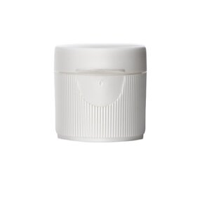 Hinged Flip Top Cap Manufacturer - OEM/ODM Custom White PP 18-28mm Ribbed Skirt Hinged Flip Top Dispensing Cap