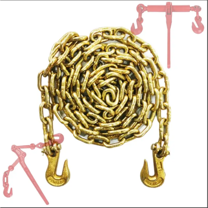 Ratchet Chain Binder Manufacturer - 3/8'' 5/16" G70 with Clevis Grab Hooks