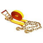 Ratchet Tie Down Straps Manufacturer - 2in X 27ft with Chain End Grab Hook