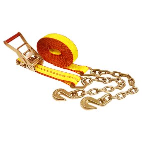 Ratchet Tie Down Straps Manufacturer - 2in X 27ft with Chain End Grab Hook