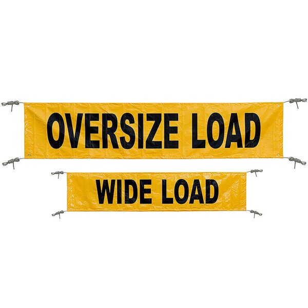 Oversize Load Banner Manufacturer - 18\" X 84\" Reversible with Bungees