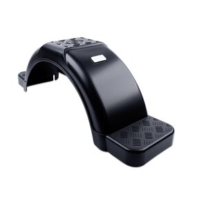 Trailer Fenders Manufacturer - Single Axle Black Plastic with Top Side Steps