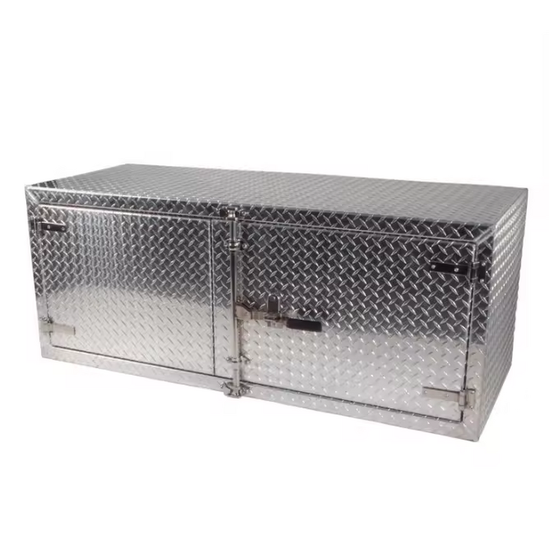 Truck Tool Box Manufacturer - Aluminum Underbody Diamond Plate with Paddle Lock