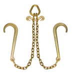 V Bridle Chain Manufacturer - GYATSO G80 5/16\"X2 FT with J Hooks Grab Hooks