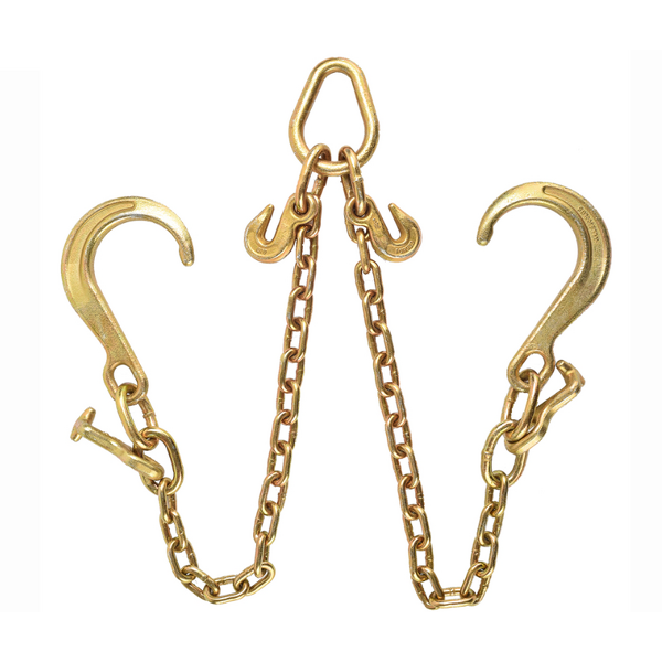 Tow Chain Manufacturer - G70 V-Chain Bride with T&J Hooks Clevis Grab Hook