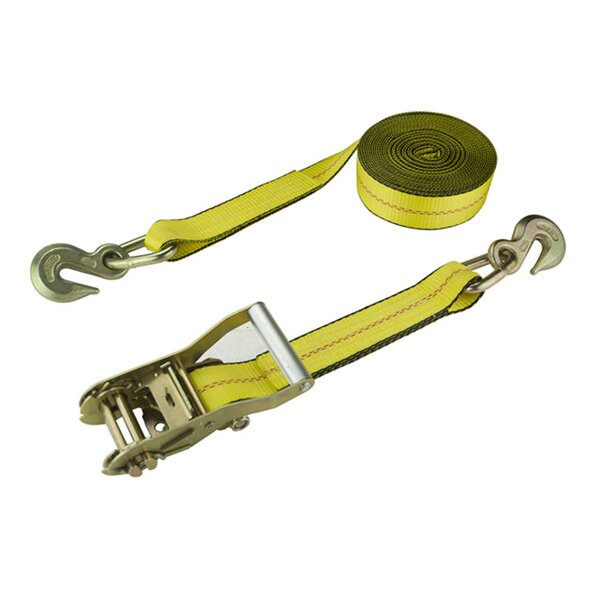 Ratchet Tie Down Strap Manufacturer - 2 Inch Yellow with Slip Hook for Winch