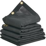 Dump Truck Cover Manufacturer - 10oz Black PVC Coated Woven Mesh Tarp