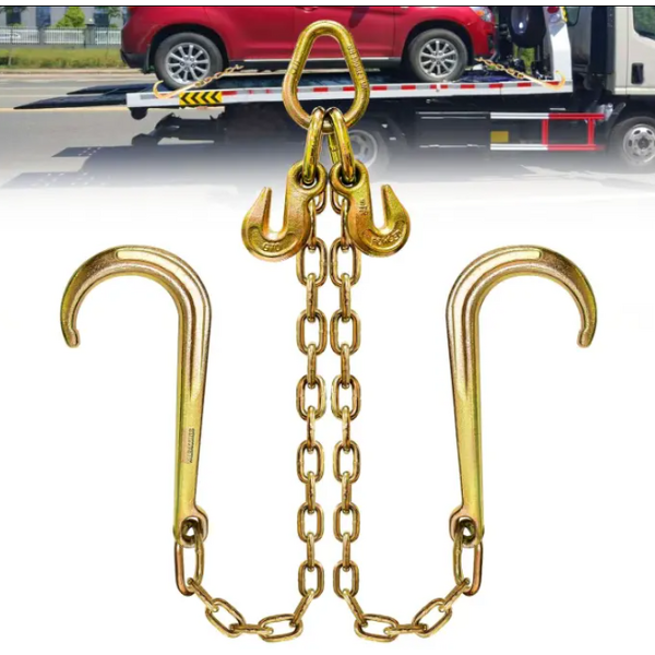 V Bridle Chain Manufacturer - GYATSO G80 5/16\"X2 FT with J Hooks Grab Hooks