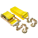 Flatbed Straps Manufacturer - 4 Inch with Chain Anchor Cargo Straps