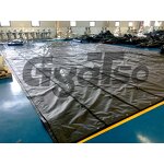 Flatbed Truck Cover Manufacturer - 24' X 18' 14OZ PVC Coated Red Nylon Tarp