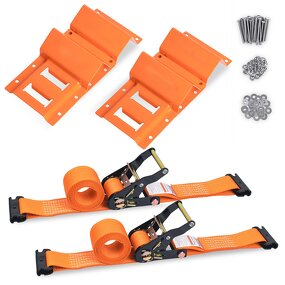 Wheel Chock Kit Manufacturer - Orange Heavy Duty Trailer Strap Tie-down System
