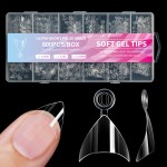 Wholesale Ultra Short Nail Gel Tips 600pcs/Box Traceless Clear Matte False Nail Tips Half Cover Square Almond Design for Fingers