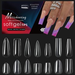 High Quality Full Cover Acrylic Nail Tips Square Jelly Poly Gel False Model with High Visibility Pattern
