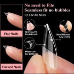 Wholesale Ultra Short Nail Gel Tips 600pcs/Box Traceless Clear Matte False Nail Tips Half Cover Square Almond Design for Fingers