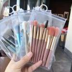 批发高品质的迷你定制标志化妆刷套件完整的纯素遮瑕膏腮红化妆刷袋