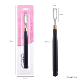 High Quality Russian-Style Stainless Steel Cuticle Pusher Disposable Nail Removal Tool Black Handle Wholesale Dead Skin Cutters