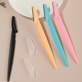 Wholesale Womens Plastic Netted Blade Stainless Steel Trimming Shaving Sharper razor Facial Eyebrow razor