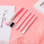5个/套专业粉红色化妆刷套装涂抹眼影眼线笔眉刷唇妆刷套件