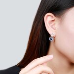 Statement Earrings Factory - OEM/ODM Custom S925 Silver Statement Earrings Multicolored CZ Pendant Hoop Drop Earrings