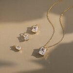 Jewelry Set Manufacturer - OEM/ODM Custom 14K Gold Plated 925 Silver Moissanite Ring Earrings Necklace Set