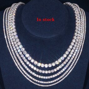 Iced Out Tennis Chain Necklace Manufacturer - OEM/ODM Custom Pass Diamond Tester Hip Hop 925 Silver Tennis Chain Necklaces