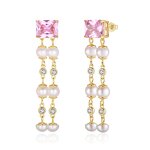 Split Hoop Huggie Earrings Factory - OEM/ODM Custom New Arrivals Freshwater Pearl 14K Gold Plated Split Hoop Huggies