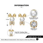 Hoop Earrings Factory - OEM/ODM Custom New Arrival Hoop Earrings Silver 14K Gold Plated Freshwater Pearl