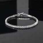 Iced Jewelry Bracelet Factory - OEM/ODM Custom Factory Wholesale 2-4mm Iced 925 Silver Tennis Chain Bracelet