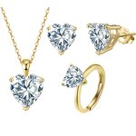 Moissanite Wedding Set Factory - OEM/ODM Custom 925 Silver 14K Gold Plated 1-4CT Moissanite Jewelry Set