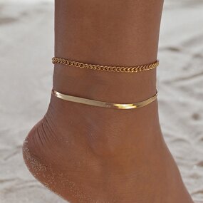 Purple Mica Gold Multilayer Anklet Factory - OEM/ODM Custom Purple Mica Gold Multilayer Adjustable 925 Silver Ankle Bracelets