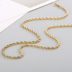 Rope Chain Necklace Manufacturer - OEM/ODM Custom 18K Gold Plated Twist Rope Chain 925 Sterling Silver