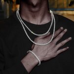 Moissanite Tennis Chain Factory - OEM/ODM Custom Wholesale Factory Price 925 Silver Iced Out Tennis Chain