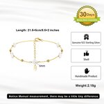 Adjustable 14K Gold Plated Anklet Factory - OEM/ODM Custom Adjustable 14K Gold Plated 925 Silver Shell Pearls Anklet Chain