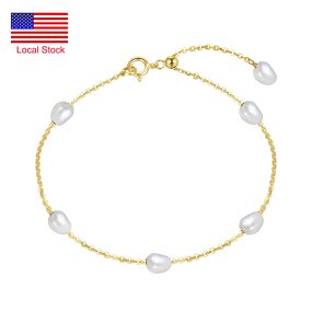 Adjustable Bracelet Factory - OEM/ODM Custom 925 Silver 14K Gold Adjustable Cultured Freshwater Pearl Bracelet