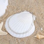 Adjustable Chain Anklet Factory - OEM/ODM Custom Layered Beach Anklets Silver Cable Chain Horizontal Bar Anklet