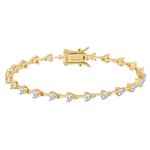 Elegant Tennis Bracelet Factory - OEM/ODM Custom Elegant 925 Silver 14K Gold Plated Tennis Bracelet 3mm Round Emerald Cut CZ