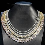 Tennis Chain Necklace Manufacturer - OEM/ODM Custom 925 Silver Gra VVS Moissanite Diamond Tennis Chain